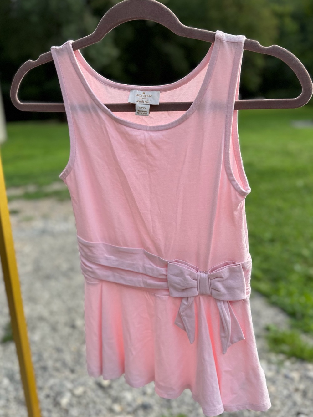 kate spade Girls' Light Pink Short Sleeve bow shirt